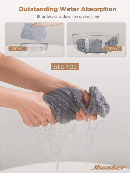 Noviquea Luxury Microfiber Hair Towel Wrap, Super Absorbent Quick Dry Hair Turban for Wet Hair, Soft Anti Frizz Hair Drying Towel for Women