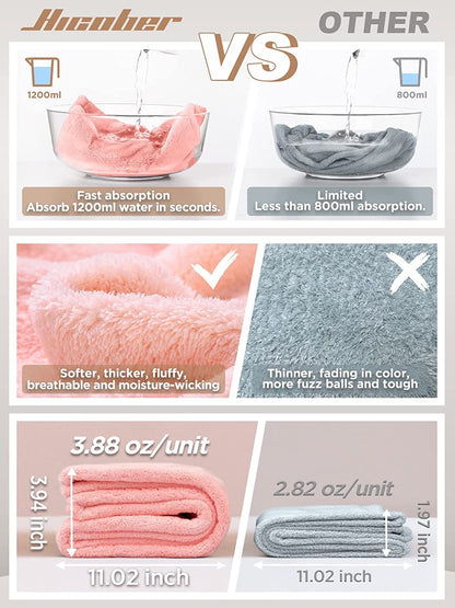 Noviquea Luxury Microfiber Hair Towel Wrap, Super Absorbent Quick Dry Hair Turban for Wet Hair, Soft Anti Frizz Hair Drying Towel for Women