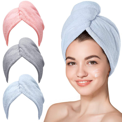 Noviquea Luxury Microfiber Hair Towel Wrap, Super Absorbent Quick Dry Hair Turban for Wet Hair, Soft Anti Frizz Hair Drying Towel for Women
